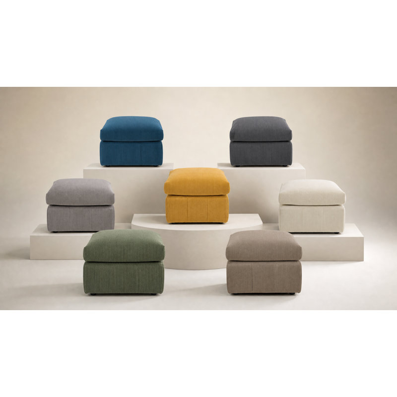 Repose-pieds rembourré en velours côtelé durable avec construction robuste pour un assemblage facile et une utilisation polyvalente comme siège supplémentaire ou extension de canapé