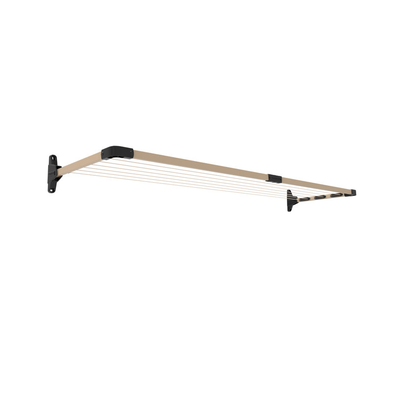 Daytek Steel Fold Down Wall-Mounted Drying Rack, Bark, 8.3" H x 88.2" W x 22" D