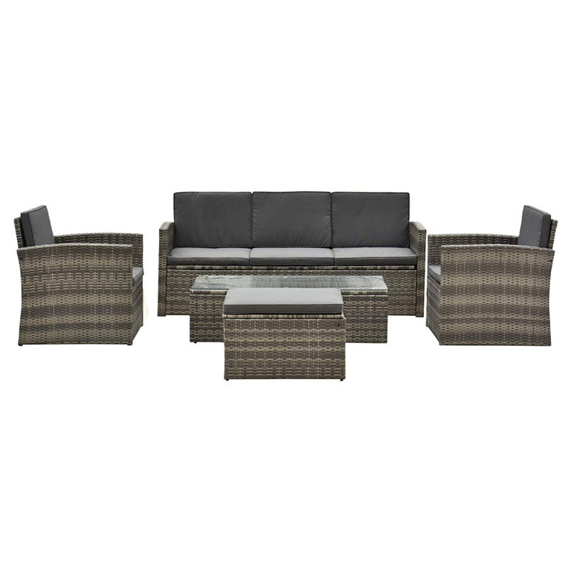 Aalijah 6 Seater Rattan Sofa Set