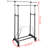 Rebrilliant Adjustable Clothes Rack 4 Castors 2 Hanging Rails