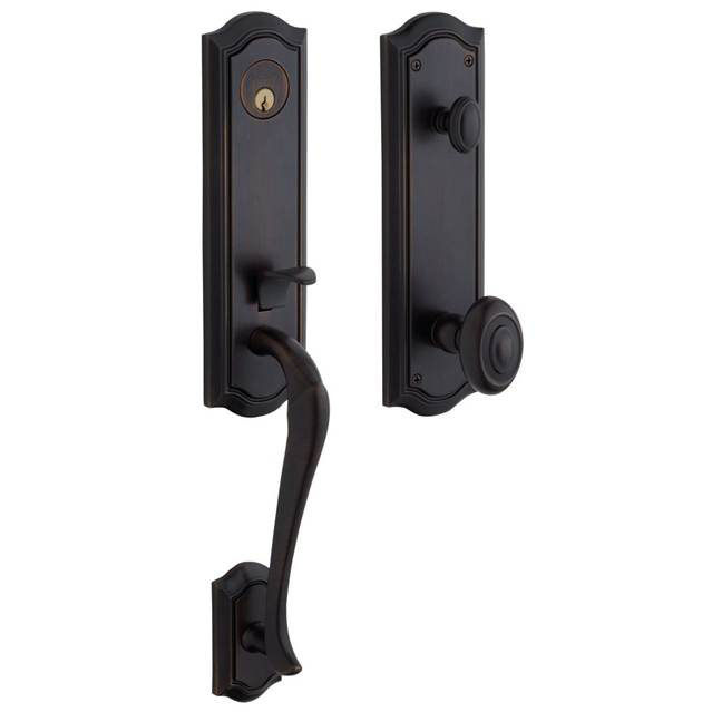 Bethpage Handleset with Single Cylinder Deadbolt and Door Knob and Rosette, Oil Rubbed Bronze, Keyed Alike, Yes