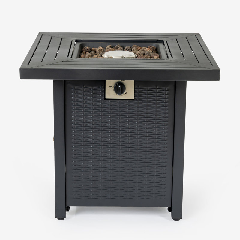 Iron Square Propane Fire Pit Table