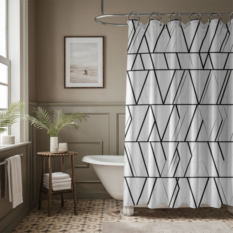Rideau de douche Mute Shape Textures, H 74 po x l 71 po