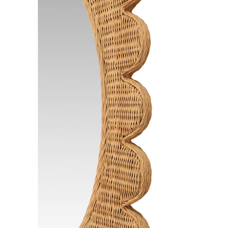 Rectangle Rattan Mirror, Woven Natural Rattan