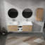 Meuble-lavabo mural avec lavabo et armoire latérale-883072572