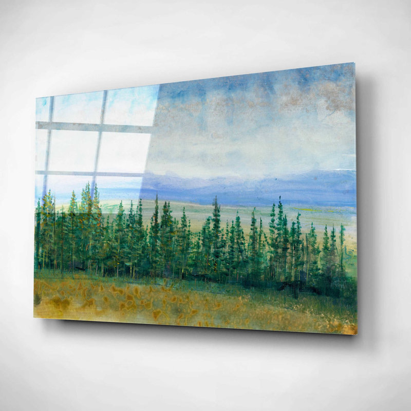 «Pine Tops I» par Tim O'Toole, art mural en verre acrylique, H 12 po x l 16 po x P 0,13 po