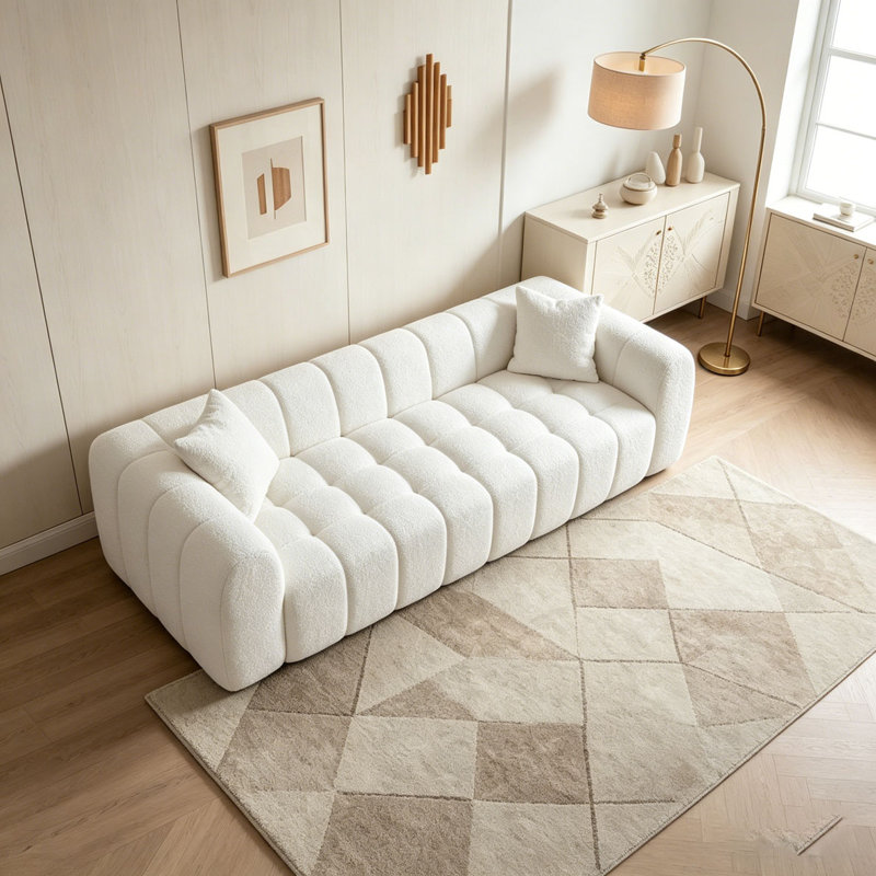 102.7" Oversized Cloud Compressed Sofa, White