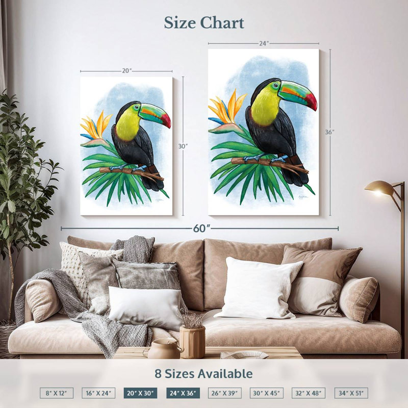 Brampt Tropical Flair I, 36" H x 24" W