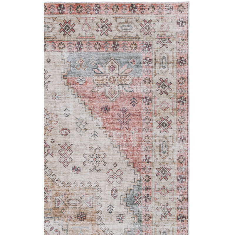 Maritess Machine Washable Performance Oriental Rug, Square 6'