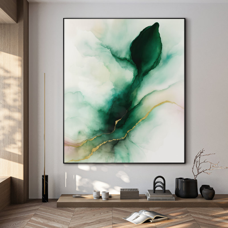Très grand art mural imprimé sur tissu - Abstrait neutre moderne pour la décoration d'œuvres d'art contemporain pour le salon ou la chambre à coucher - «Assemblage requis du cadre (cadre non fini)»