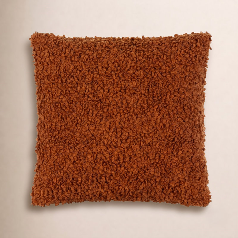 Anella Polyester Throw Square Pillow Cover, 20"H x 20"W, Rust, Down