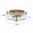 2-Light Dimmable Drum Flush Mount with Clear Ribbed Glass Shade-469464962