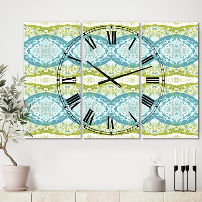 Horloge murale 3 panneaux Mid-Century