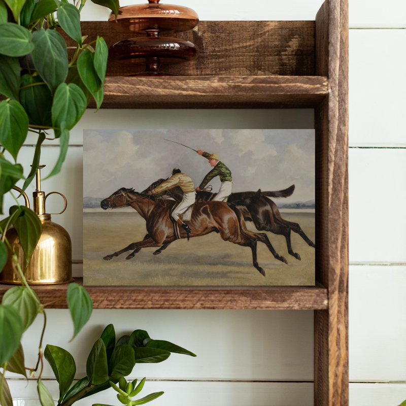 Horse Race Finish Classic Contemporary Horse Wall Art Print 1 Piece Wrapped Canvas Wall Art, 30.48cm H x 45.72cm W