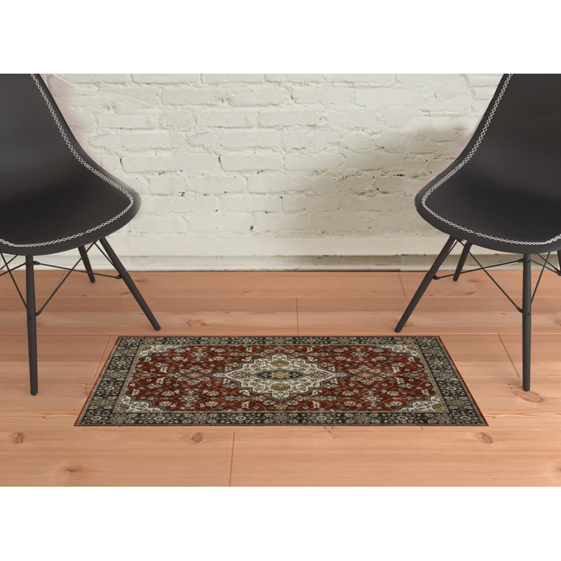 Tapis oriental rouge / bleu Hovis, Rectangle 2 pi x 3 pi