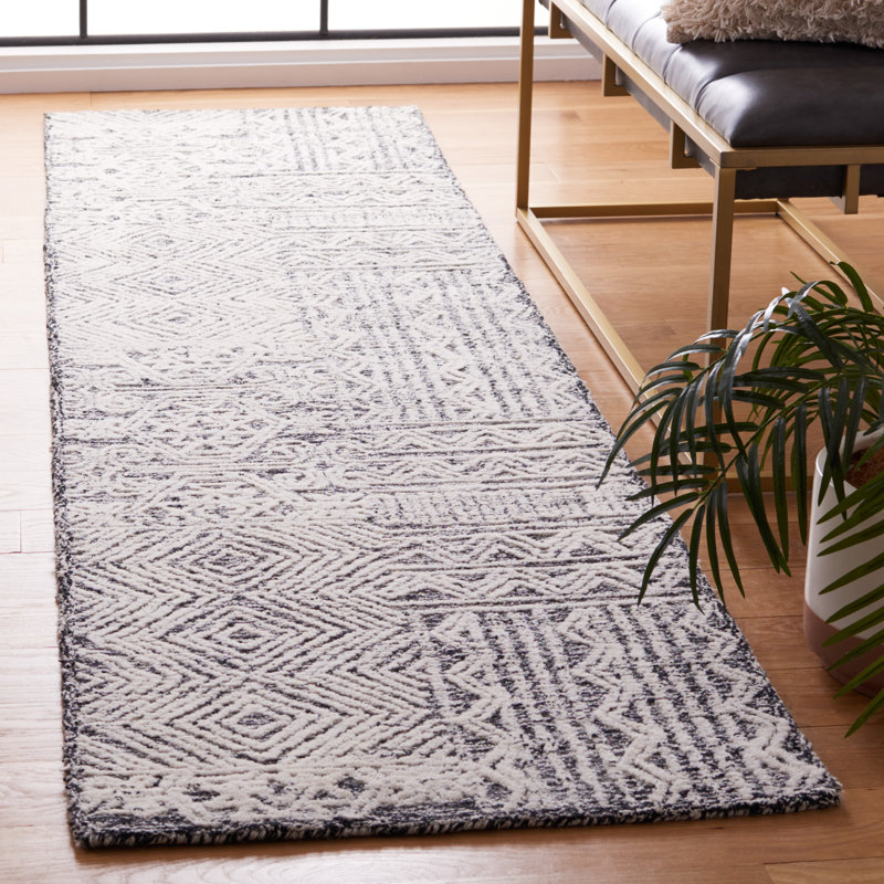 Amzie Hand Tufted Wool Southwestern Rug, Runner 2'3" x 9'