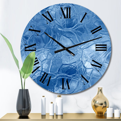 Blue Ice Structures - Modern wall clock