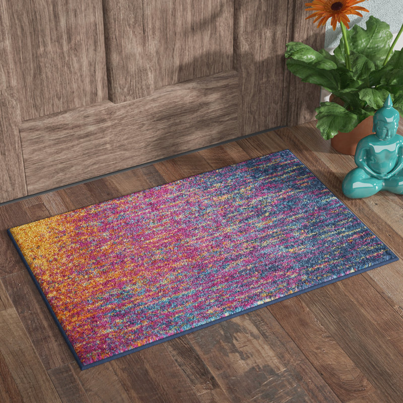 Tapis rose / mauve à motif abstrait Liia, Rectangle 1 pi 10 po x 2 pi 10 po
