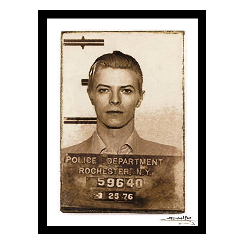 David Bowie - Mugshot - impression encadrée 14 x 18