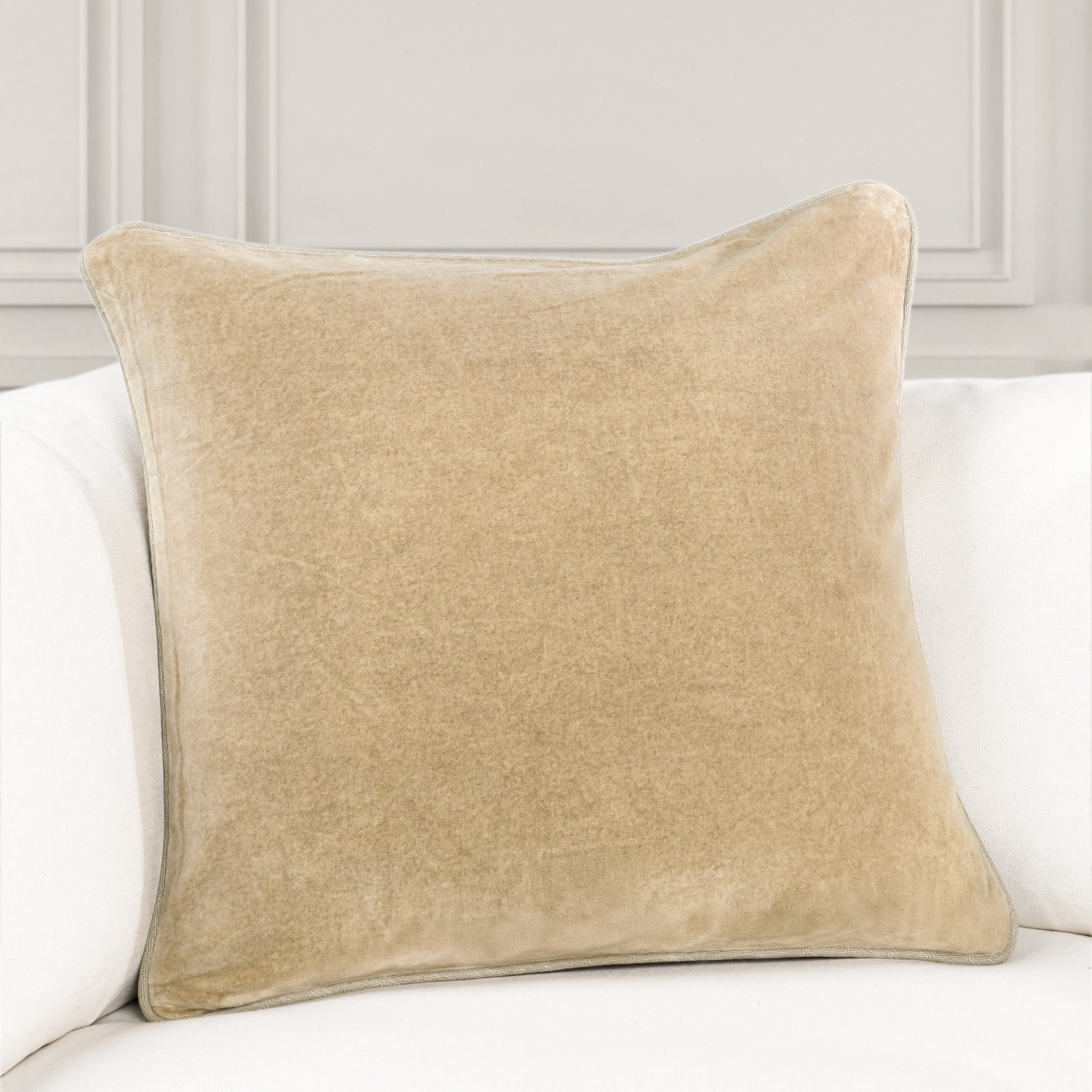 Goodall Throw Pillow, Square 22", Wheat