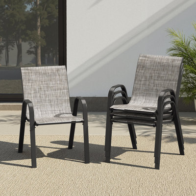Stacking Patio Dining Armchair (Set of 4)