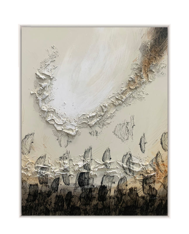 Velora 1 Piece Single Picture Frame Painting, 150 cm H x 120 cm W, White