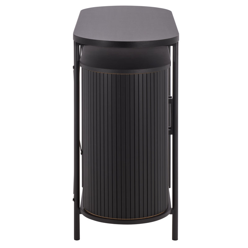 Etka Tambour Doors Compact Tv Stand, Black