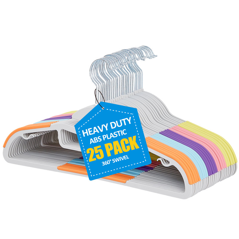 Cintres en plastique avec pinces Meaha, Multicolore, 25