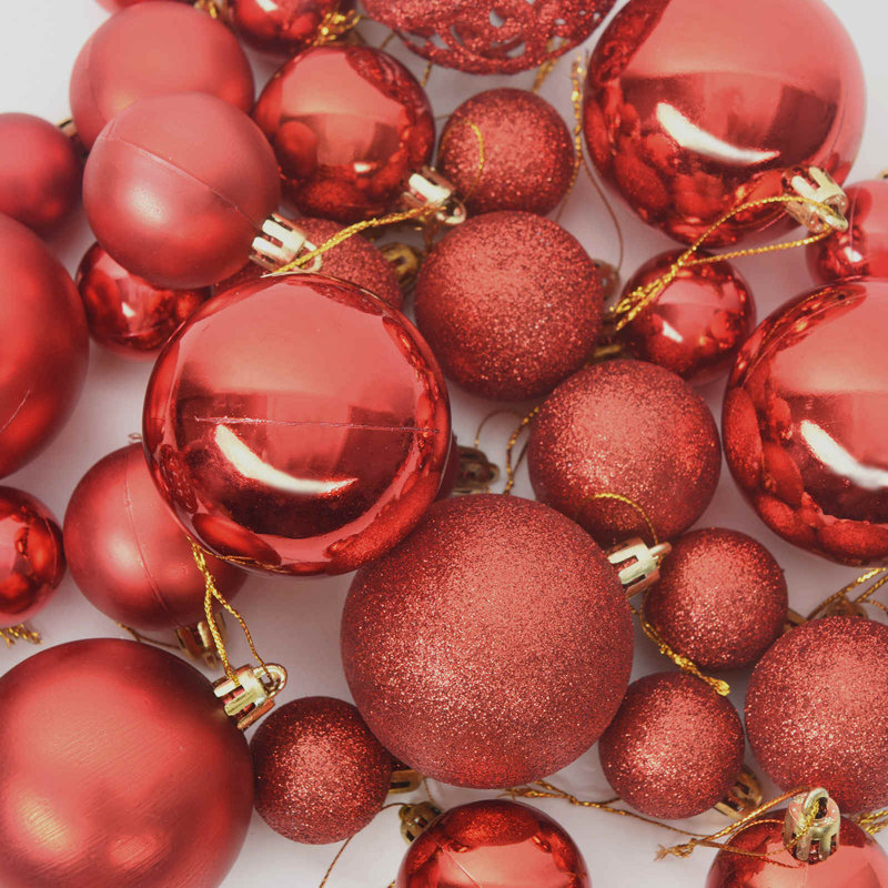 Lighted Artificial Christmas Tree, Red, 120cm H
