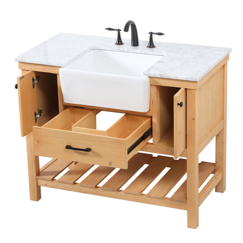 Ensemble de meuble-lavabo simple 42 po Algier, Bois naturel