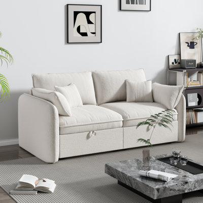 74.8'' W Smart Retractable Lift System 2-Pieces Modular Upholstered Sofa