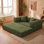 Canapé-lit de sol convertible de 63 po, canapé en velours côtelé modulaire avec 4-en-1, futon moderne pour salon, base antidérapante, sans assemblage, orange