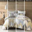 Édredon jaune pour lit double / grand, literie en coton imprimé, 2 taies décoratives incluses, édredon 3 pièces pour lit double / grand, coton, avec-118740105