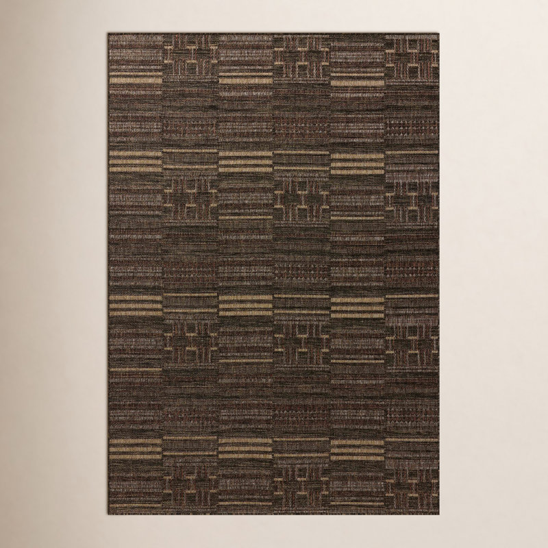Gracie Oaks Altia Spice / Tobacco Indoor / Outdoor Area Rug, Rectangle 9'2" x 13'