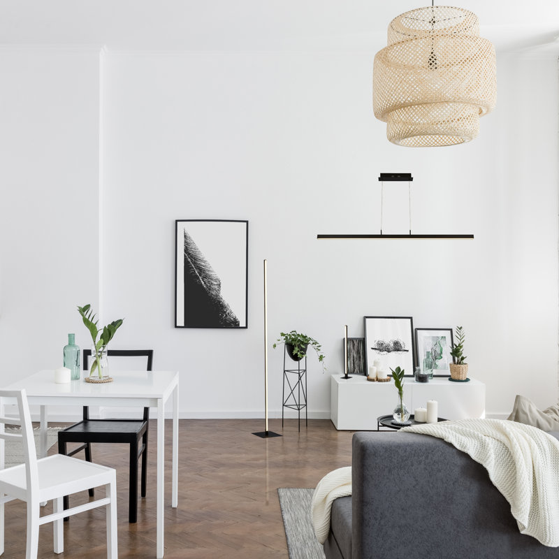 Macauly 150cm LED Column Floor Lamp, Matt Black