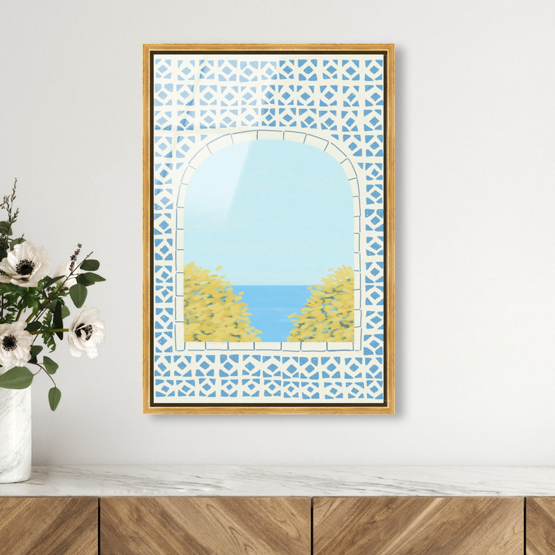 Mediterranean Window II High-Gloss Frameless Acrylic Glass Wall Art Architecture Print by Oliver Gal, Ready to Hang, 10 x 15