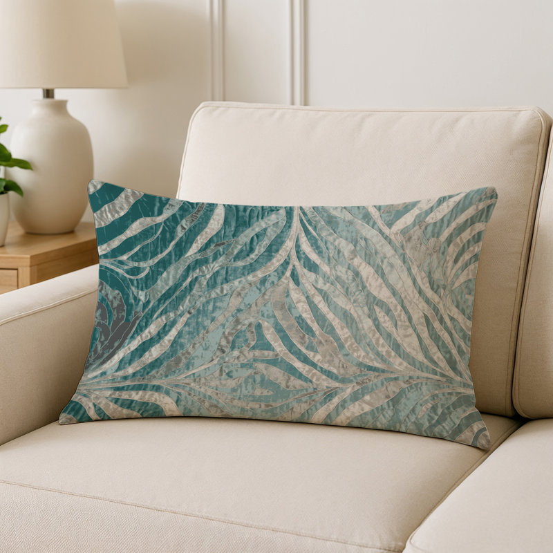 Coussin décoratif intérieur / extérieur gris Modern Modern, Rectangle H 14 po x l 20 po, Gris abstrait 234