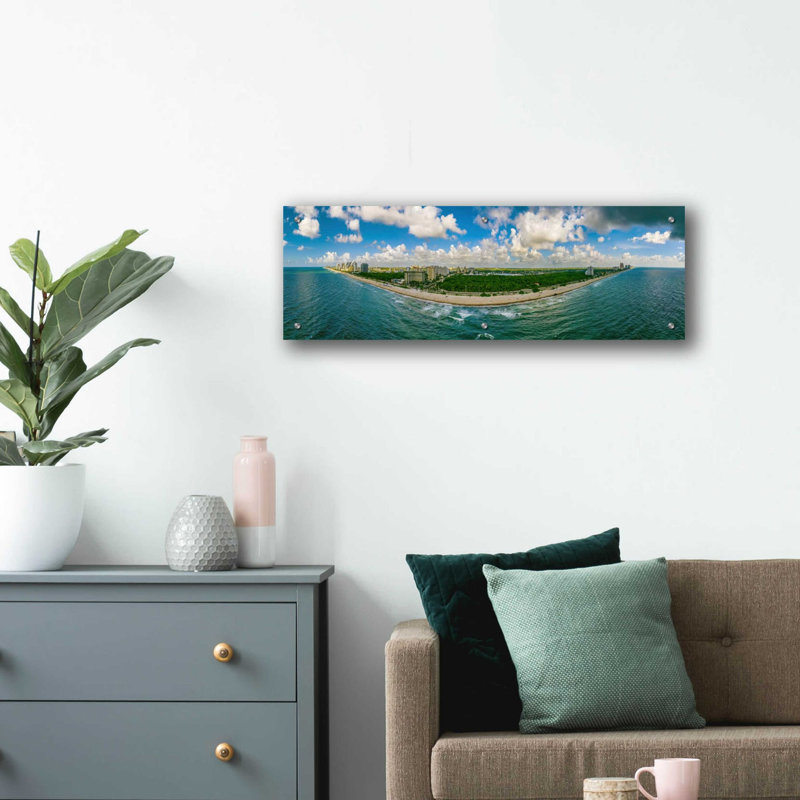 «Beautiful Fort Lauderdale, Florida» par Epic Portfolio, art mural en verre acrylique, L 36 po x H 12 po