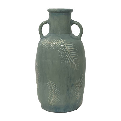 Vase vert en terre cuite