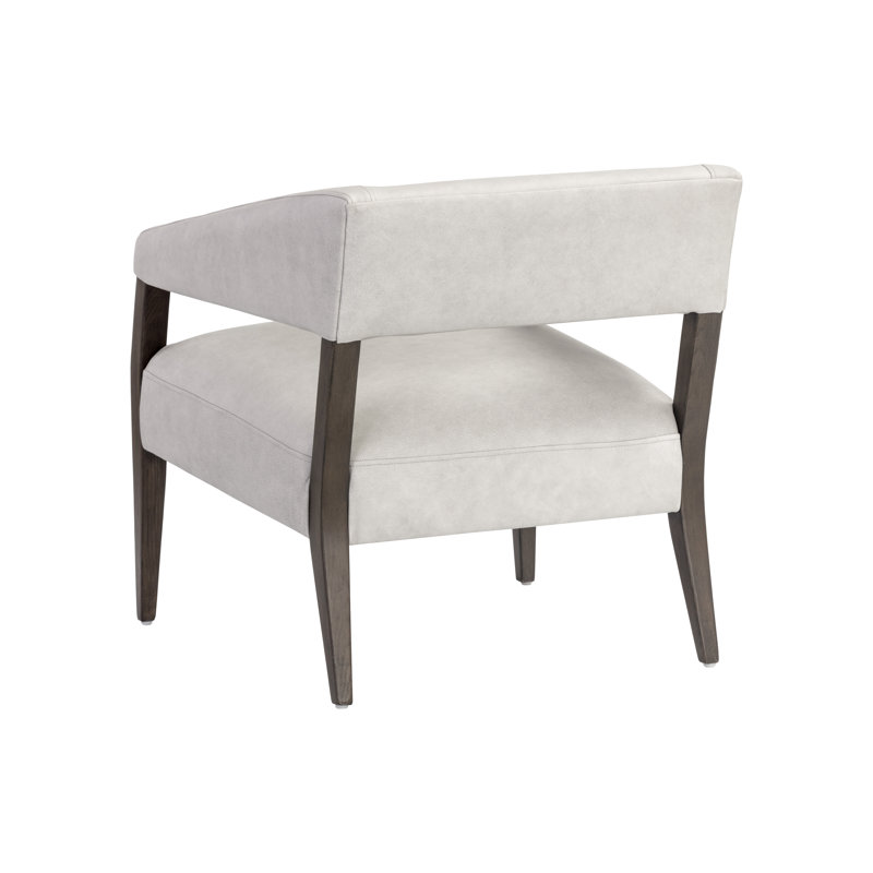 Carlyle Lounge Chair, Grey Genuine Leather