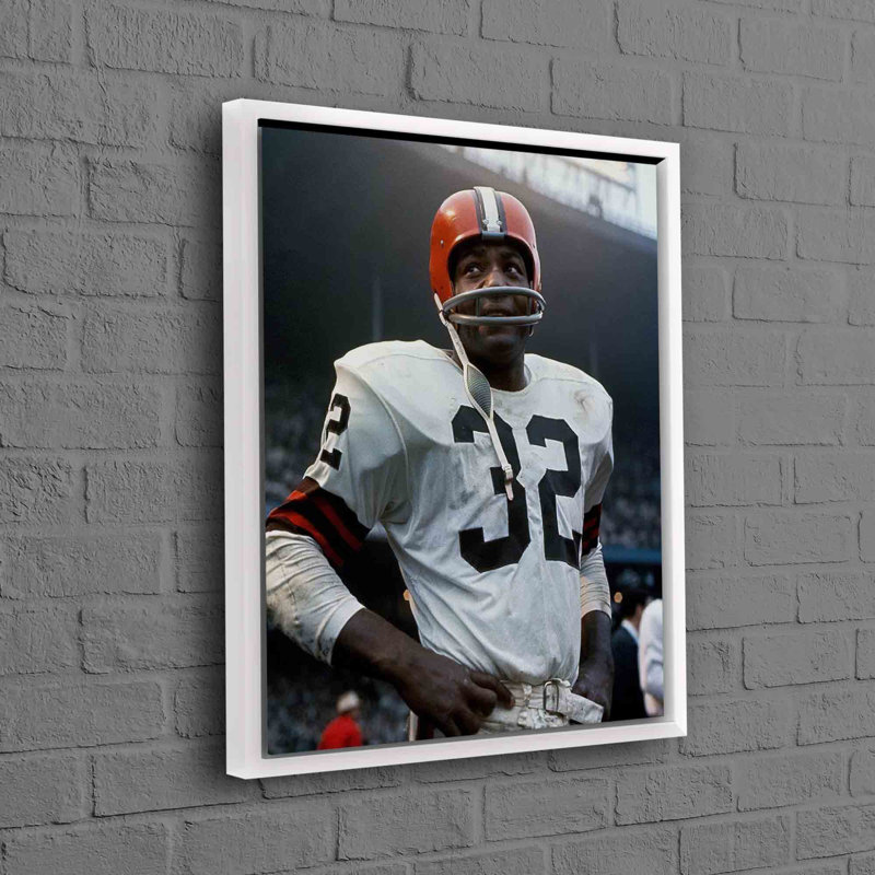 Jim NFL Player Motivational Canvas Art Ideal For Cave Or Sport Wall Decor, White, Framed Print without Mat, 30 cm H x 20 cm W