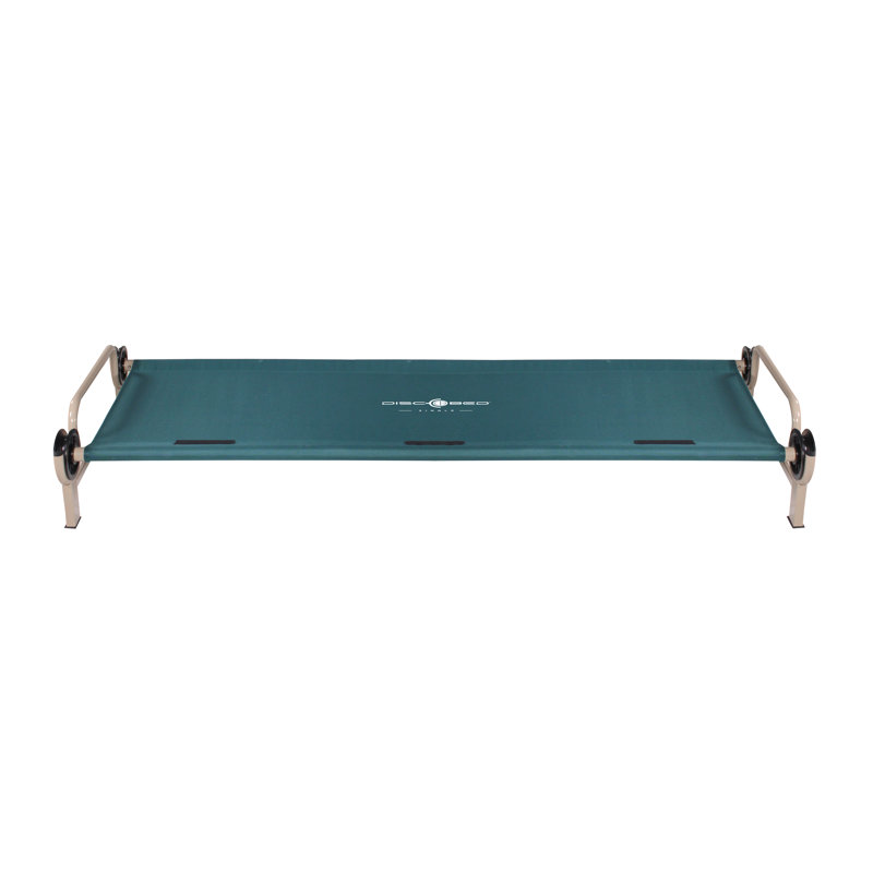 Green Adjustable Height Portable Camping Cot with Steel Frame