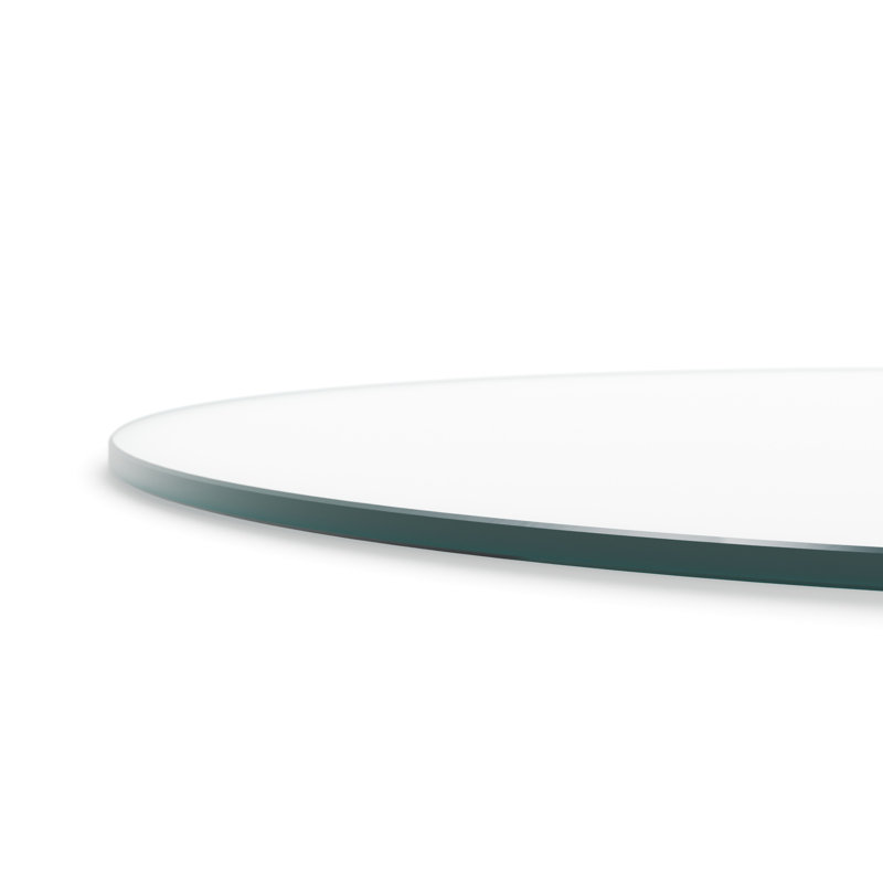 Plateau de table rond en verre trempé, H 0,38 po x l 16 po x P 16 po
