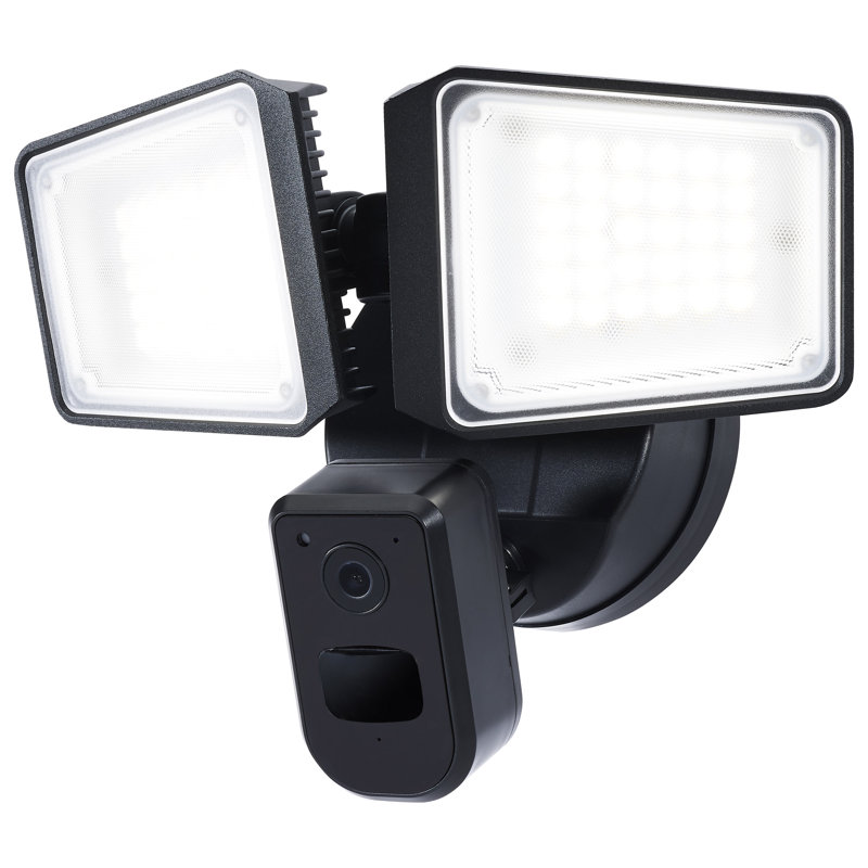36 Watt Rectangular Outdoor SMART Security Light with Camera Starfish Enabled Tunable, Black