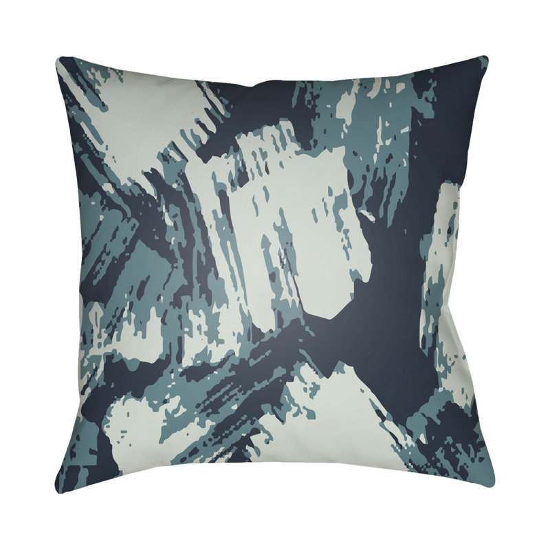 Textures Indoor/Outdoor Throw Pillow Cover, 18" H x 18" W x 4" D, Blue