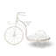 Support pour tricycle en métal 18 po avec plateau en bois massif-93819760