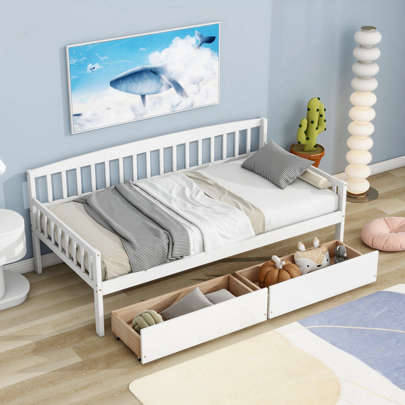 Daybed with two Storage Drawers Twin size, white