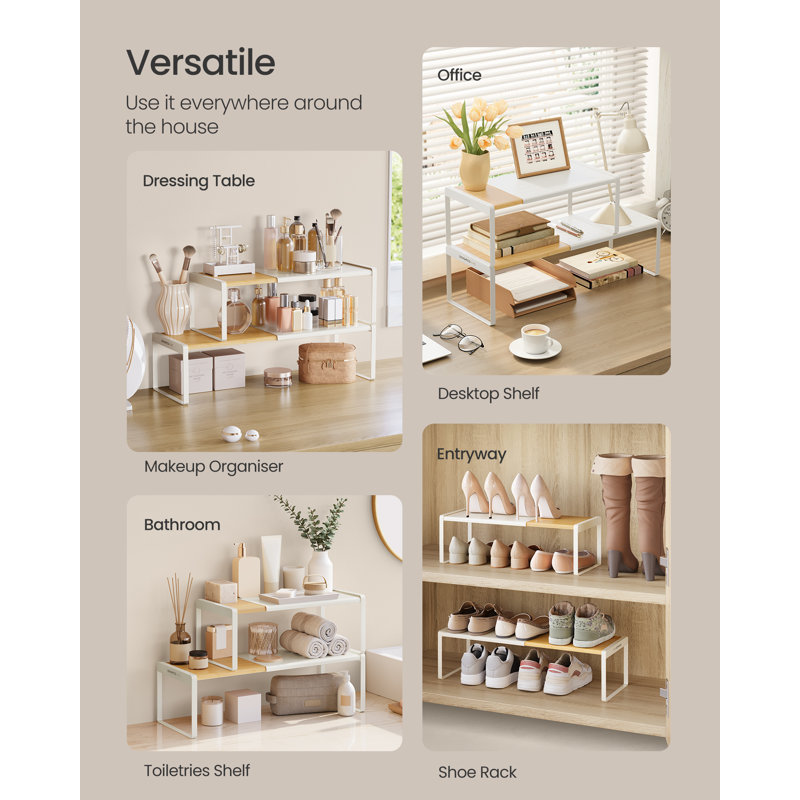 Freestanding Spice Rack with Adjustable Racks, White