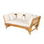 Canapé d'extérieur en bois d'acacia avec accoudoirs pliables, finition teck et beige