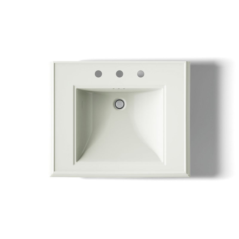 Memoirs® Rectangular Pedestal Bathroom Sink with Overflow, Dune, 8'' Centers